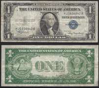 $1 1935-A Silver Certificate-bright blue seal and SN