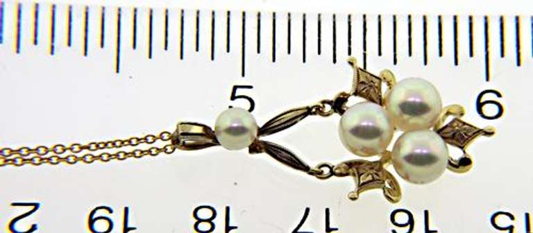 Vintage Yellow Gold Pearl Necklace