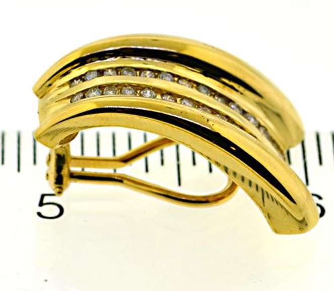 Sparkling Double Row Channel Set Diamond Earrings