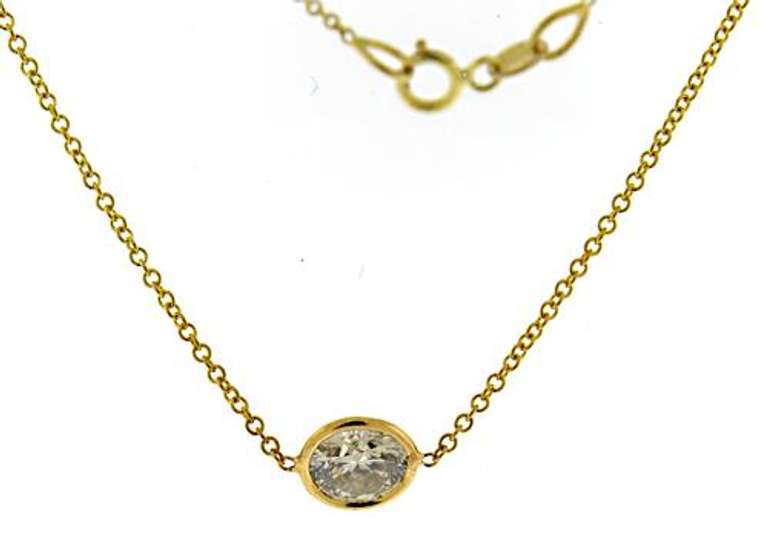 Majestic Solitaire one Bezel Set Diamond Necklace