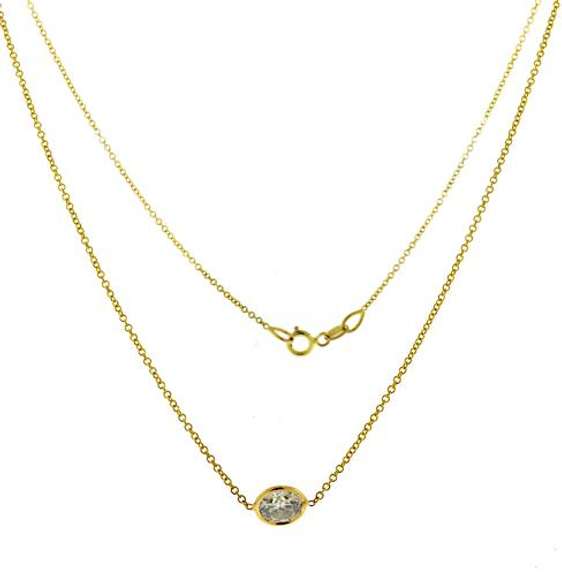 Majestic Solitaire one Bezel Set Diamond Necklace