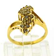 Lovely Diamond Waterfall Yellow Gold Ring