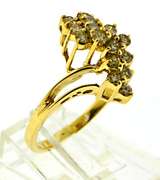 Lovely Diamond Waterfall Yellow Gold Ring