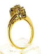 Lovely Diamond Waterfall Yellow Gold Ring