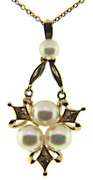 Vintage Yellow Gold Pearl Necklace