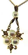 Vintage Yellow Gold Pearl Necklace