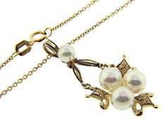 Vintage Yellow Gold Pearl Necklace