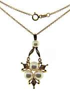 Vintage Yellow Gold Pearl Necklace
