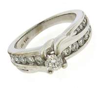 Charming 14kt White Gold Diamond Engagement Ring
