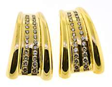 Sparkling Double Row Channel Set Diamond Earrings