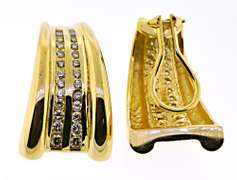 Sparkling Double Row Channel Set Diamond Earrings