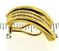 Sparkling Double Row Channel Set Diamond Earrings