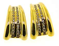 Sparkling Double Row Channel Set Diamond Earrings