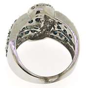 Pretty IR Blue and White Diamond Buckle Ring