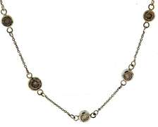 Stylish 14kt WG 2.50CTW Bezel Set Brown Diamond Necklace