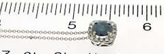 Beautiful 18kt WG Blue Diamond with Diamond Halo Necklace