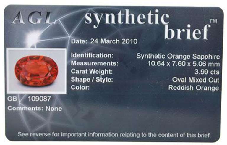 Oval Cut Orange Sapphire - 3.99cts