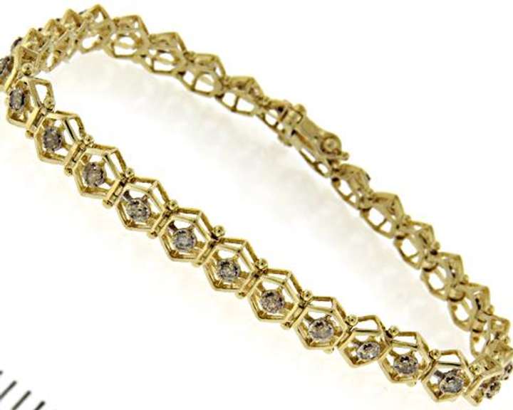 Elegant Honeycomb Diamond Line Bracelet