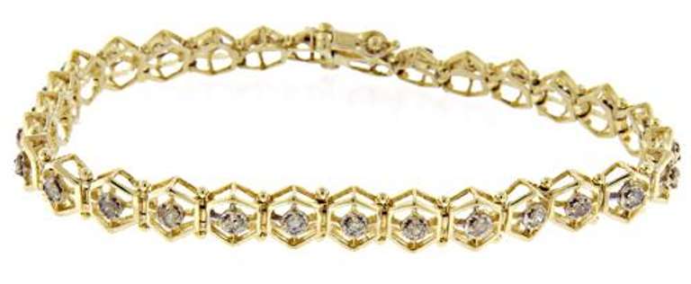 Elegant Honeycomb Diamond Line Bracelet