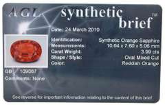 Oval Cut Orange Sapphire - 3.99cts