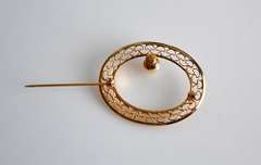 Vintage (1950's) Burt Cassel 12KGF Pin Brooch W/ Pearl