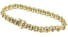 Elegant Honeycomb Diamond Line Bracelet