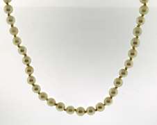 Elegant 14kt YG White Fresh Water Pearl Necklace