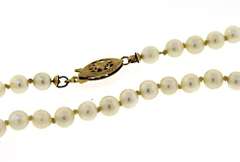Elegant 14kt YG White Fresh Water Pearl Necklace