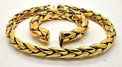 TIFFANY AND CO. 18K YELLOW GOLD HEAVY WHEAT NECKLACE