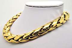 TIFFANY AND CO. 18K YELLOW GOLD HEAVY WHEAT NECKLACE