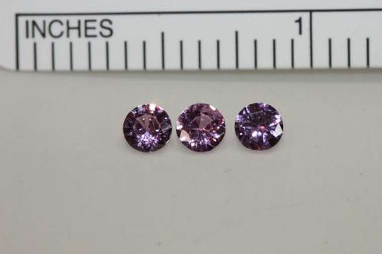 Radiant Natural Pink Sapphires - Set of 3