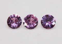 Radiant Natural Pink Sapphires - Set of 3