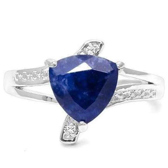 Sterling Silver Enhanced Sapphire Cocktail Ring