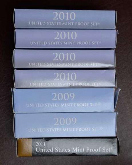 Lot of US Proof Sets,2009, 10, & 11. 7 Sets