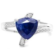 Sterling Silver Enhanced Sapphire Cocktail Ring