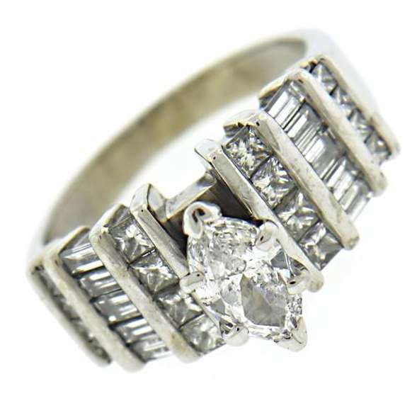 Stunning Marquise Diamond w Channel Set PC Ring