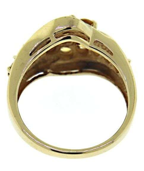 Pretty Citrine Cluster & Diamond Accent Ring