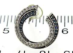 Beautiful Ir Teal & White Diamond Circle Earrings