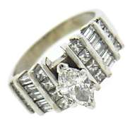 Stunning Marquise Diamond w Channel Set PC Ring