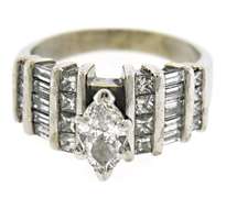 Stunning Marquise Diamond w Channel Set PC Ring