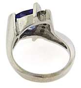Glowing 14kt WG Trillion Cut Tanzanite & Diamond Ring