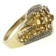 Pretty Citrine Cluster & Diamond Accent Ring