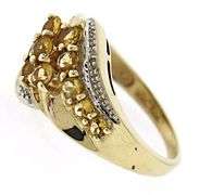Pretty Citrine Cluster & Diamond Accent Ring