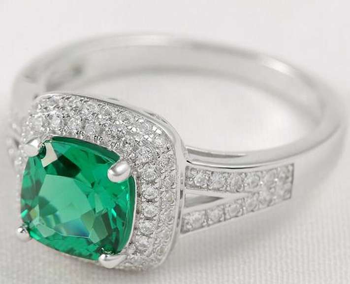 Green Gemstone Sterling Silver Ring