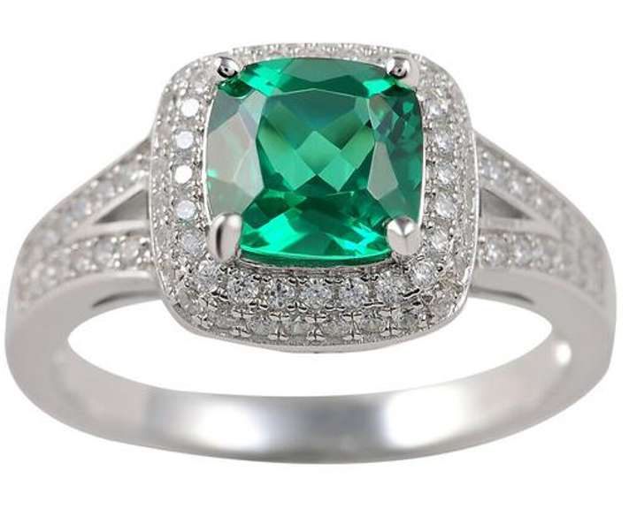 Green Gemstone Sterling Silver Ring