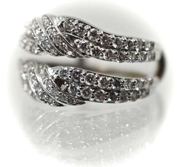 Stylish 14K White Gold Diamond Insert Ring