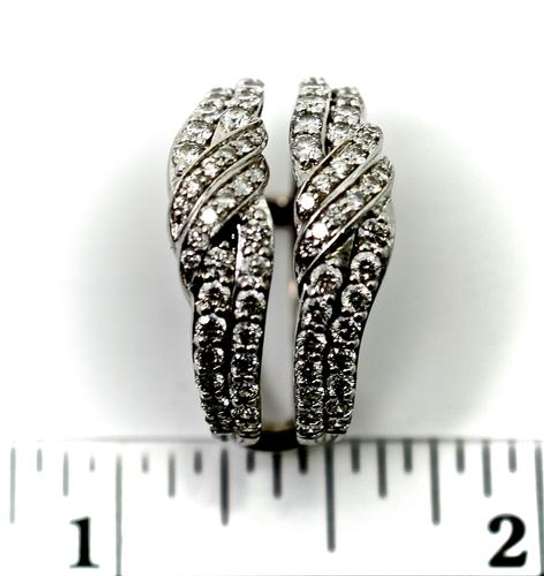 Stylish 14K White Gold Diamond Insert Ring