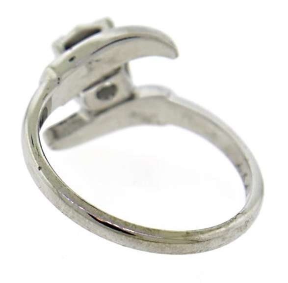 Brilliant RBC Diamond Bypass White Gold Ring