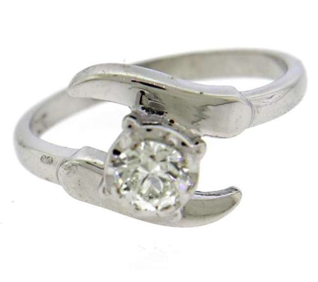 Brilliant RBC Diamond Bypass White Gold Ring