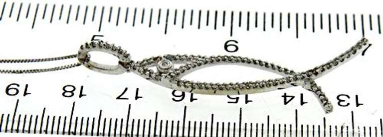 Fabulous Diamond Open Fish Necklace in White Gold